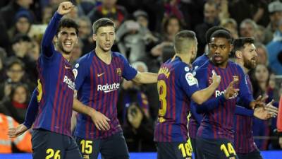 Carles Aleñá selló la victoria del Barcelona sobre el Villarreal. Foto AFP