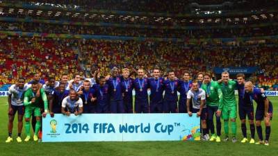 Los holandeses posando con sus medallas del tercer lugar.