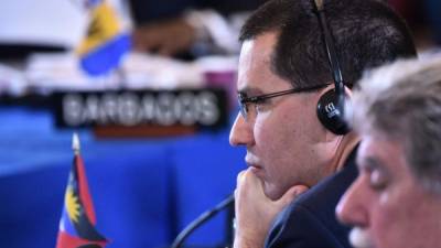 El canciller venezolano Jorge Arreaza asiste a la sesión donde se votará una resolución para suspender a Caracas de la OEA./AFP.