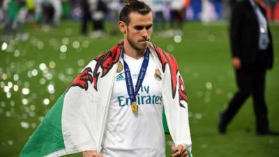 Gareth Bale con semblante serio tras conquistar la Champions League con el Real Madrid en Kiev. Foto AFP