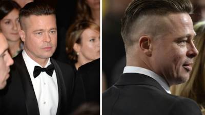 Brad Pitt lució su nuevo corte de cabello y además se afeitó la barba.