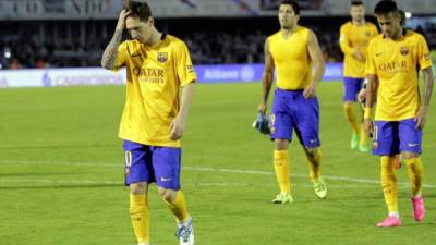 El tridente Messi-Suárez-Neymar no fue efectivo contra el Celta. Foto EFE