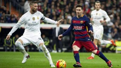 Sergio Ramos marcando a Lionel Messi. Foto AFP
