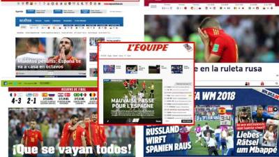 Los medios en el mundo destacan la eliminación de España en octavos de final del Mundial 2018 contra Rusia.