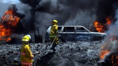 El el lugar se quemaron cerca de 400 vehículos, entre turismo, motos y busitos.