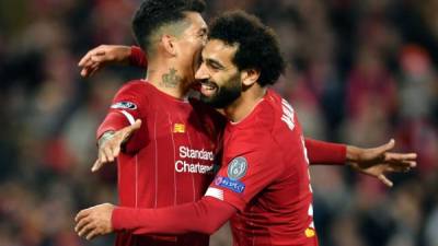 Mohamed Salah le dio el triunfo al Liverpool contra el Salzburgo en la Champions League. Foto AFP