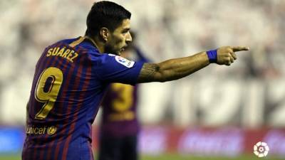 Luis Suárez celebrando el gol que le dio la victoria al Barcelona ante Rayo Vallecano. Foto LaLiga.es