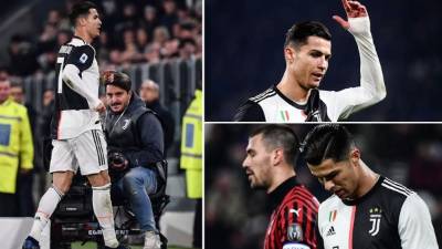 Cristiano Ronaldo se volvió a molestar por salir de cambio en partido de la Juventus contra el AC Milan y esta vez se fue directamente a los vestuarios.