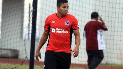 Germán 'Patón' Mejía, durante el entrenamiento del Olimpia este viernes. Foto Ronald Aceituno