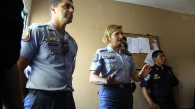 Expertos de la Policía Militar de Brasil conocieron los avances de la Policía Comunitaria en San Pedro Sula.