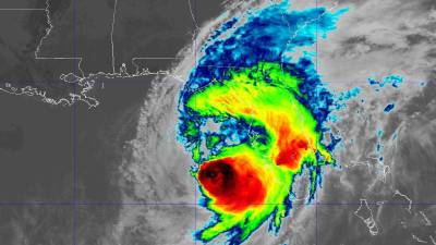 Fotografía que muestra la localización del huracán Milton, de categoría 4.