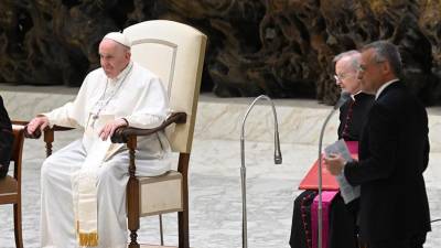 Imagen del encuentro del papa con los representantes de la patronal italiana (Confindustria).