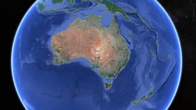Imágen satelital de Australia como aparece en el programa informático Google Earth.