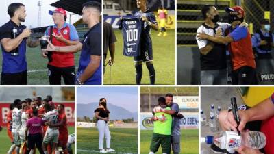 Las imágenes más curiosas y llamativas que dejó la disputa de la jornada 12 del Torneo Clausura 2021 de la Liga Nacional de Honduras. Fotos Neptalí Romero, David Romero y Edgar Witty