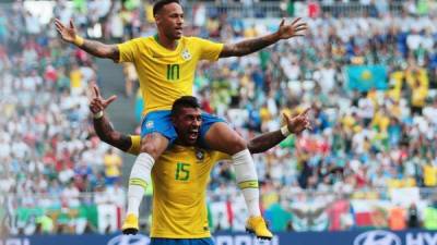 Neymar y Brasil se enfrentarán a los belgas en cuartos de final. Foto EFE