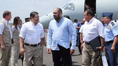 Juan Orlando Hernández, presidente de Honduras, a su llegada a Nicaragua.