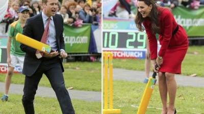 Los duques de Cambridge compartieron en un partido de críquet durante su visita a Christchurch.