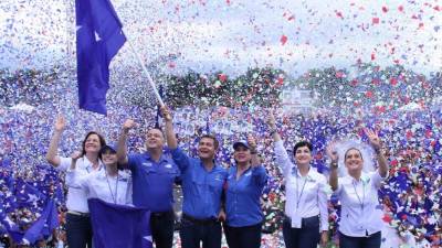 Juan Orlando Hernández en San Pedro Sula.