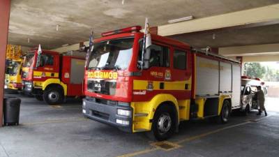 Unidades del Cuerpo de Bomberos en San Pedro Sula. Archivo.