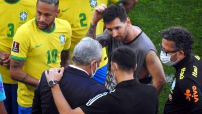 Lionel Messi se vio muy molesto por la suspensión del partido Brasil-Argentina.