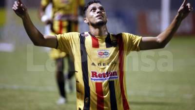 Ángel Tejeda marcó el gol del triunfo del Real España contra el Juticalpa FC. Foto Yoseph Amaya