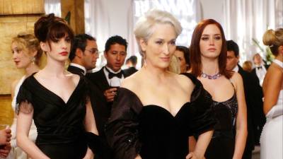 Anne Hathaway, Meryl Streep y Emily Blunt en una imagen de “El Diablo viste a la moda”.