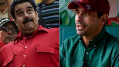 El presidente Nicolás Maduro llama a defender la “revolución; Henrique Capriles a presionar por el revocatorio. Fotos: AFP/Juan Barretp y Federico Parra.