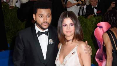 2017 MET Costume Gala-Rei Kawakubo/Comme des GarçonsMetropolitan Museum of Art, NY<P>Pictured: The Weekend, Selena Gomez<B>Ref: SPL1490076 010517 </B><BR/>Picture by: Janet Mayer / Splash News<BR/></P><P><B>Splash News and Pictures</B><BR/>Los Angeles: 310-821-2666<BR/>New York: 212-619-2666<BR/>London: 870-934-2666<BR/>photodesk@splashnews.com<BR/></P>