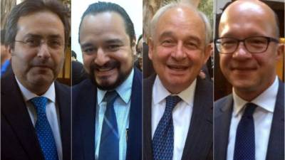 Juan Jiménez Mayor, de Perú; Jacobo Alejandro Domínguez, de México; Juan Pablo Corlazzoli, de Uruguay e Ian Michael Simon, de Alemania. Ellos encabezarán la lucha anticorrupción en Honduras.
