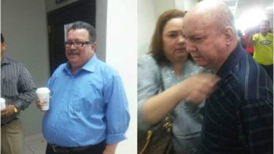 Los exalcaldes sampedranos Óscar Kilgore y Padilla Sunseri después de escuchar el fallo.
