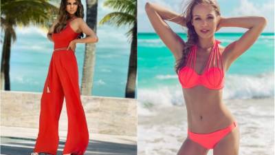 FUROR. El coral fuerte va con pieles bronceadas. BAÑADOR. Con una pinta de tono neón para impactar.