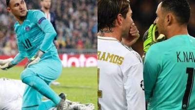 El portero Keylor Navas regresó al Santiago Bernabéu y se robó el show en el duelo entre Real Madrid y PSG que finalizó empatado 2-2 por la jornada 4 de la Uefa Champions League. Fotos AFP y EFE.