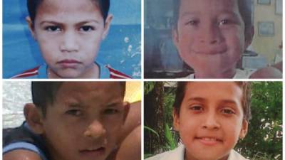 Luis Edgardo Hernández Argueta (13). Keneth Castellanos (7), Antony Castellanos (13) y Carlos Merlo (12).