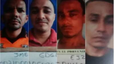 De izquierda a derecha: José María Elvir Duarte, Gredil Donael Gutiérrez López, Edilberto de Jesús Zapata y Alex Ezequiel Aceituno Calderón