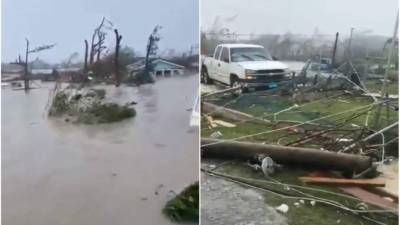 Videos de la catástofre causada por Dorian circulan en redes sociales. Fotos: capturas de pantalla.
