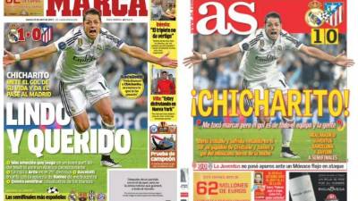 Los diarios Marca y AS destacaron al 'Chicharito' Hernández en sus portadas.