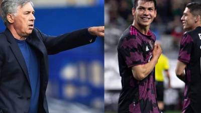 Ancelotti tuvo palabras de elogios para Hirving Lozano. Fotos Real Madrid y Selección México.