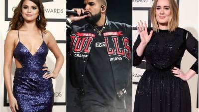 Selena Gómez, Drake, Adele y otras celebridades han impuesto marcas por sus trabajos musicales y la popularidad en redes sociales.