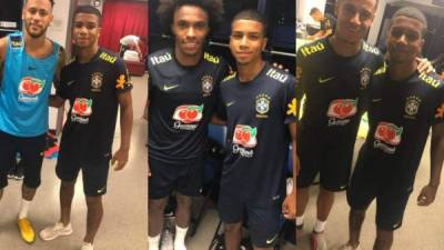 El chico hondureño Jared Juleau pudo compartir con cracks como Neymar, Coutinho y Willian, figuras de Brasil.