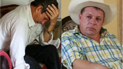 Para Arsenio Pinto (izquierda) nada es igual, el secuestro de su hijo le produjo un infarto y su salud se deteriora cada día. Piden a Dios un milagro para soportar el dolor de no saber adónde está su hijo. Víctor Hugo Romero con el corazón destrozado le pidió al Gobierno respuestas, que se los apoye para dar con el paradero de los jóvenes secuestrados en el sur de Copán.