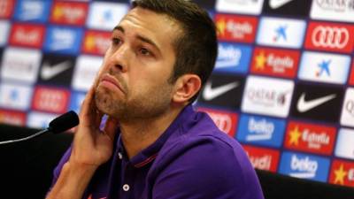 Jordi Alba en conferencia de prensa. Foto EFE