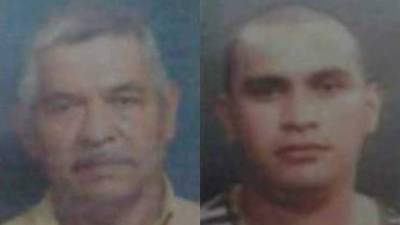 Fermín Muñoz Alemán y su hijo José Muñoz Portillo (derecha) fueron detenidos en el aeropuerto Ramón Villeda Morales.