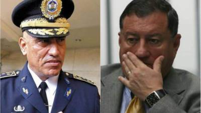 El exdirector de la Policía Nacional Juan Carlos Tigre Bonilla, y el exministro de Seguridad Pompeyo Bonilla.