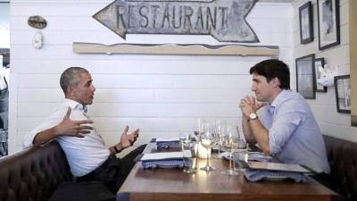 Obama y Trudeau cenaron anoche en Montreal para discutir asuntos sociales.
