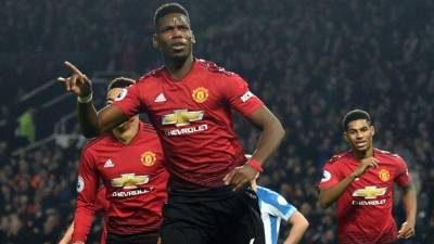 Paul Pogba marcó dos goles para la victoria del Manchester United. Foto AFP