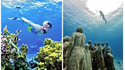 La ciudad de Cairns en Australia es uno de los puntos para conocer la Gran Barrera de Coral. Cancún y Cozumel son los destinos favoritos para bucear en el Caribe mexicano.