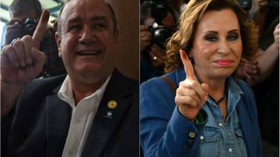 Alejandro Giammattei llega como favorito según los últimos sondeos frente a Sandra Torres. Fotos: AFP