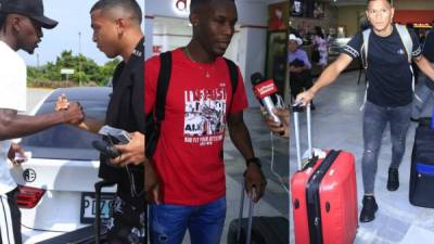 Tras la goleada de 4-0 a Trinidad y Tobago, la mayoria de los legionarios hondureños emprendieron viaje para reportarse con sus respectivos clubes. Te mostramos las imágenes más curiosas de la salida de ellos. Fotos Moisés Valenzuela.