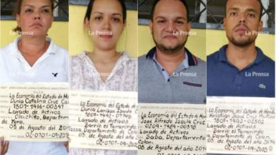 También le incautaron 24 bienes inmuebles y cinco empresas. De izquierda a derecha: Dunia Catalina Cruz, Dunia Larissa Isaula, José Alfredo Isaula Cruz y Kristian Josué Cruz.