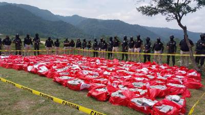 En 10 meses de 2024 se han decomisado 21,401 kilos de cocaína y 500,000 arbustos de coca en diferentes operaciones, según autoridades hondureñas.